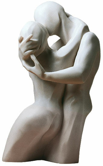 Skulpturen "Kysset", version i kunstmarmor von Bernard Kapfer
