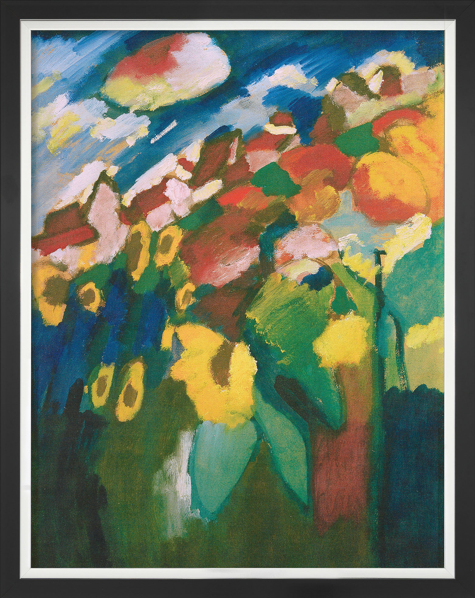 Tableau "Murnau - Jardin II" (1910), encadré von Wassily Kandinsky
