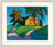 Bild "Gelbes Haus mit Apfelbaum" (um 1910), gerahmt
