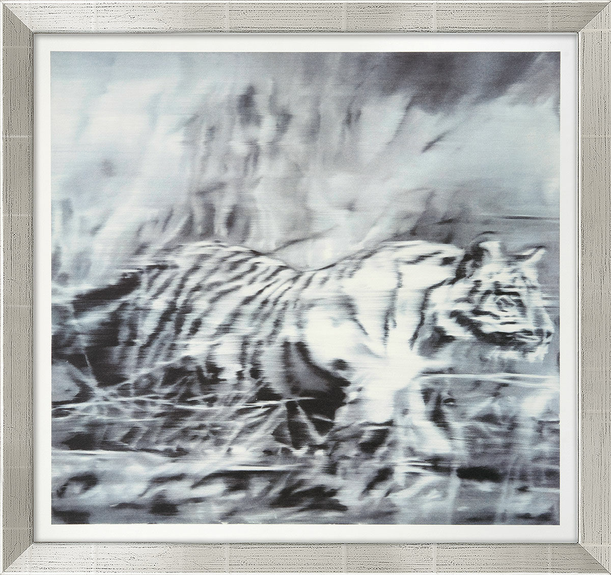 Beeld "Tiger" (1965), zilverkleurige ingelijste versie von Gerhard Richter