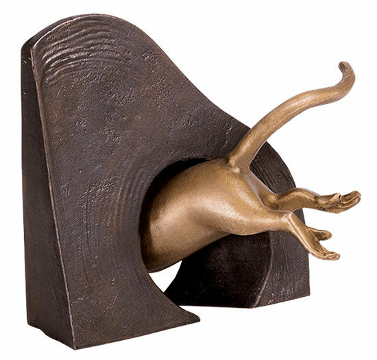 Sculpture de jardin "Souris en fuite", bronze