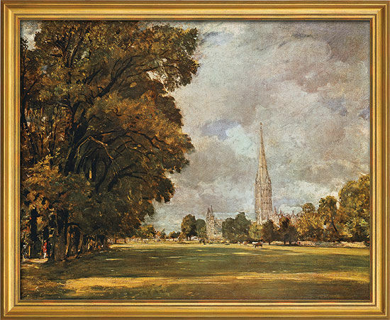 Picture "Salisbury Cathedral" (1820-21), framed by John Constable