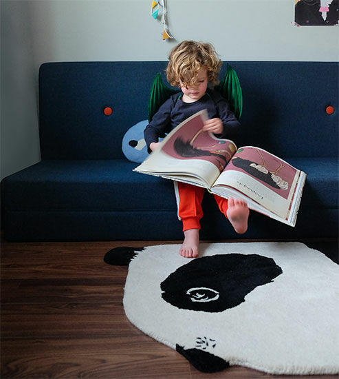 Carpet "Little Panda" (100 x 70 cm) in animal shape by EO Denmark