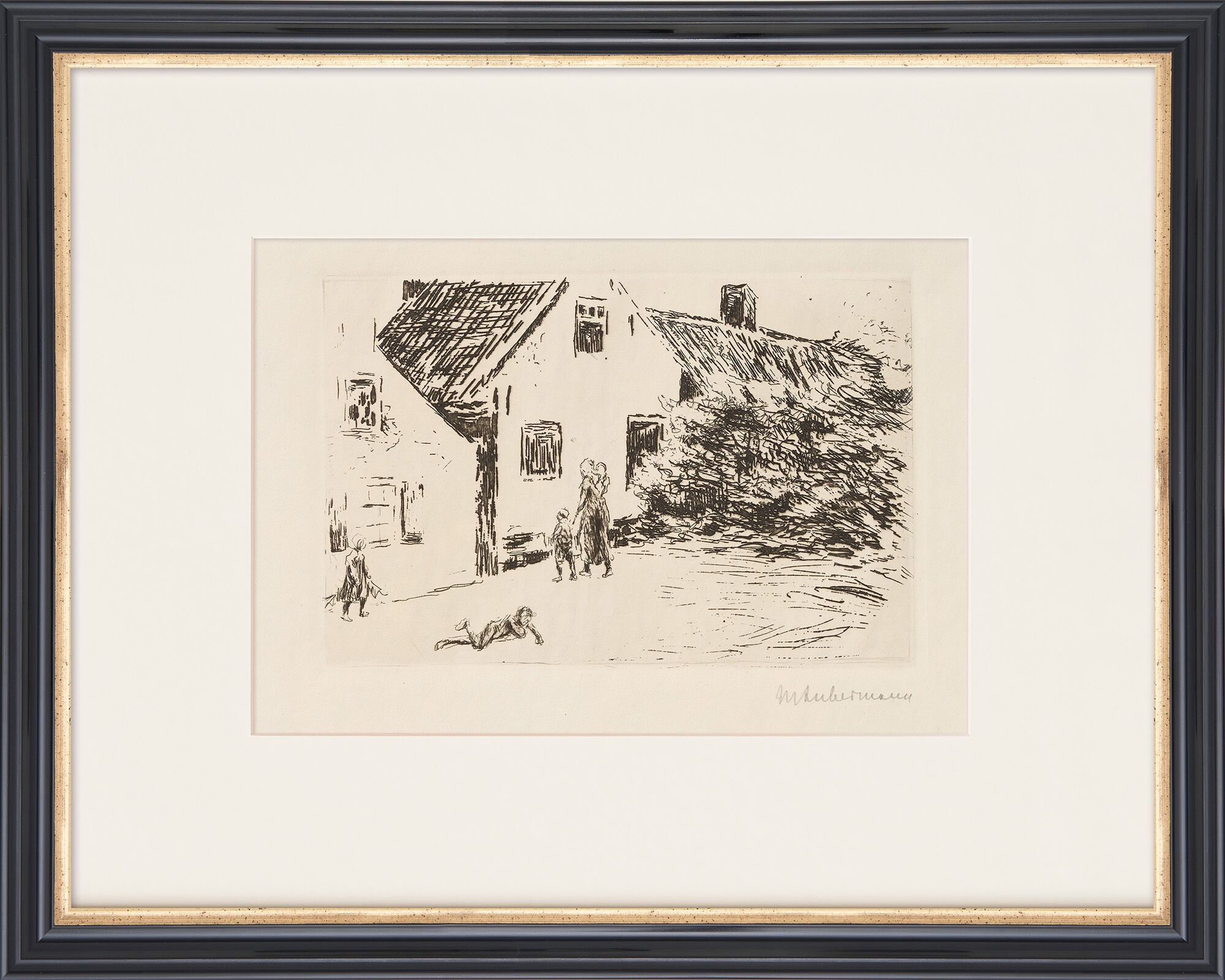 Bild "Dorfstraße" (1908) von Max Liebermann