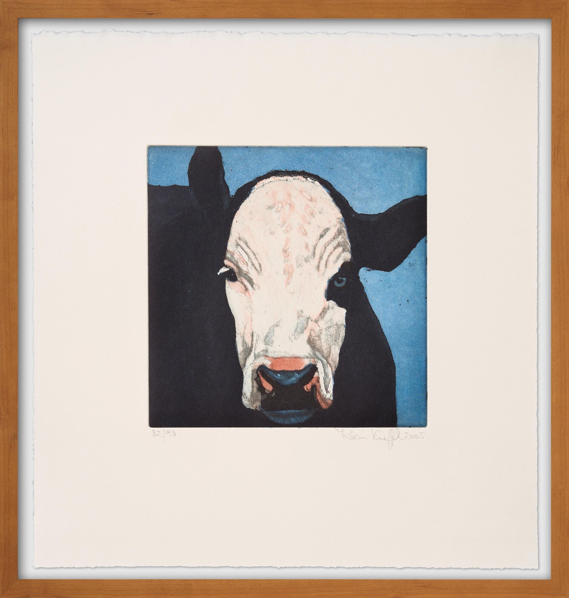 Obraz "Hlava zvířete (kráva černá)" (2006) od Karin Kneffel
