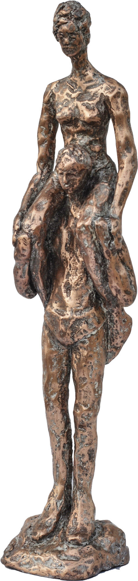 Scultura "Piggyback" (2017), bronzo di Dagmar Vogt