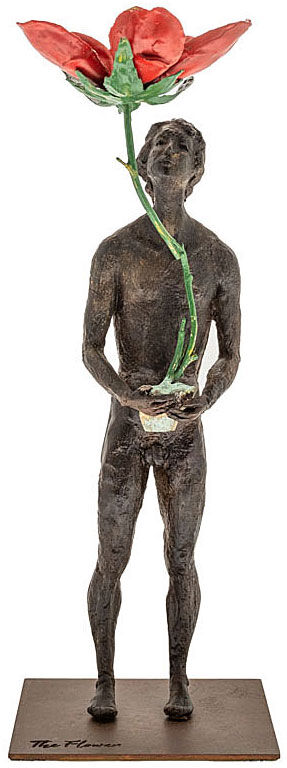 Scultura "Pensieri II - Il fiore", bronzo di Raffaella Benetti