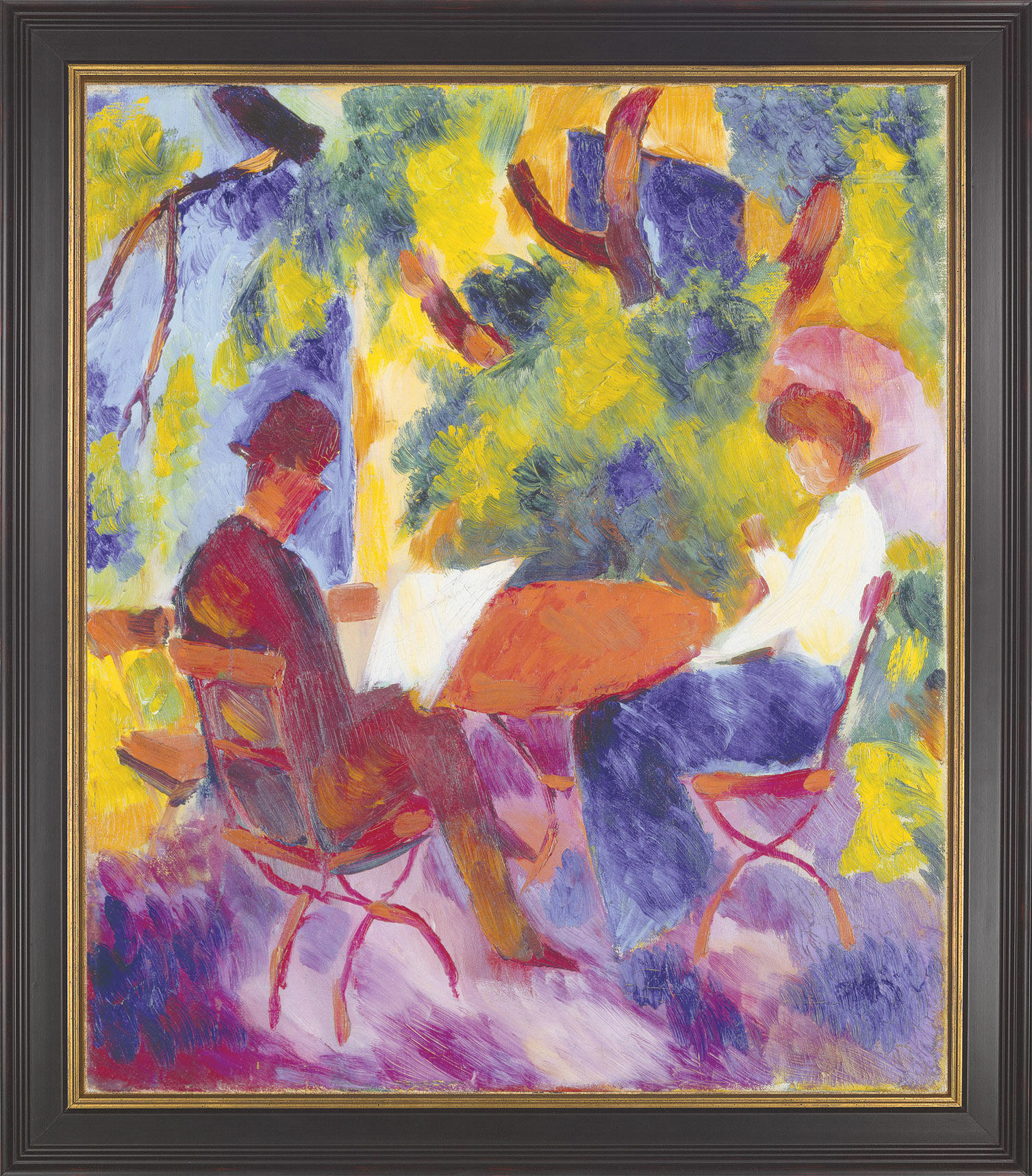 Picture "Couple at the Garden Table" (1914), framed by August Macke