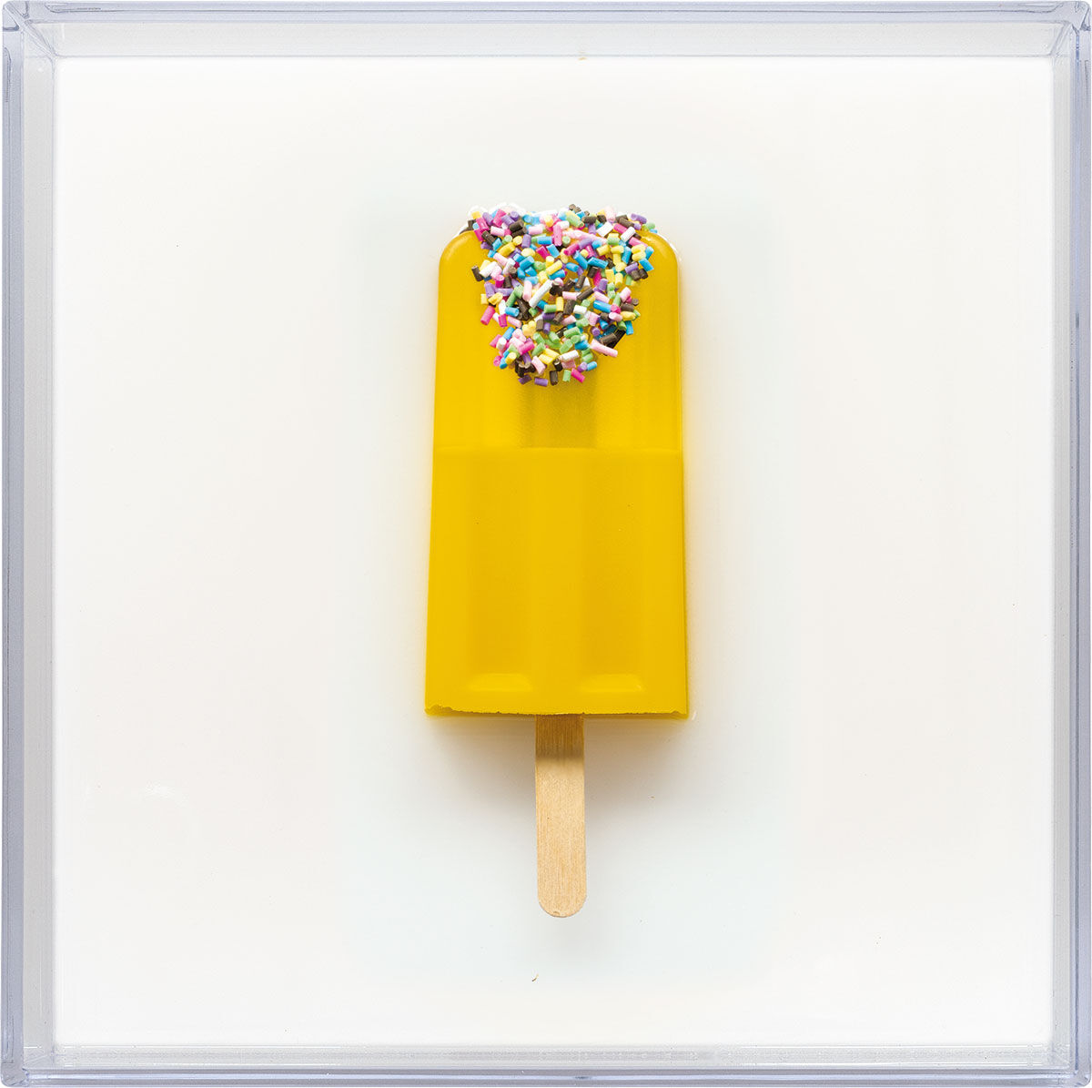Sculpture murale « Popsicle », version jaune de Michael Pfannschmidt