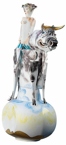 Sculpture "Europe et taureau", porcelaine von Peter Strang