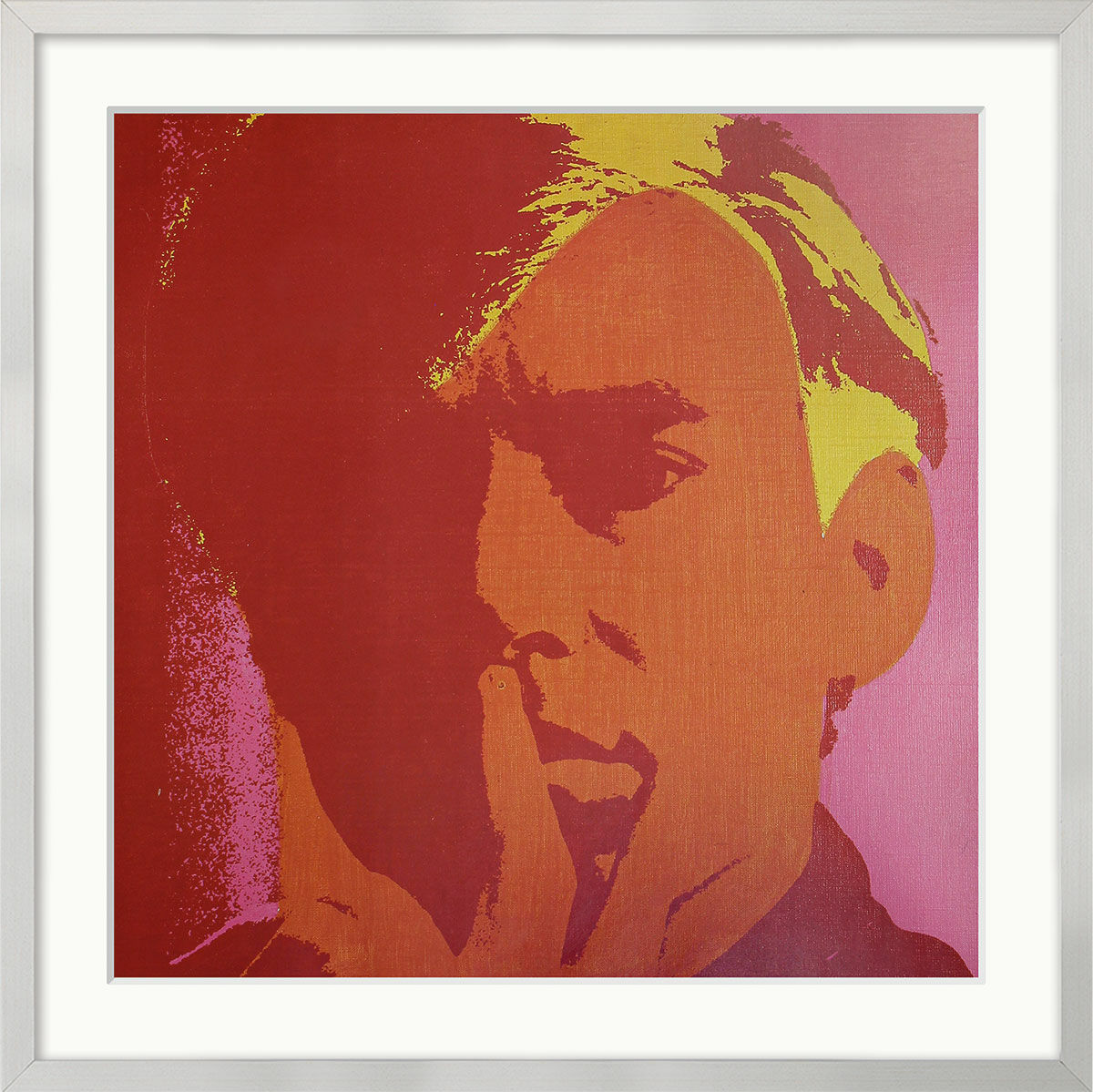 Billede "Selvportræt" (1993), indrammet von Andy Warhol