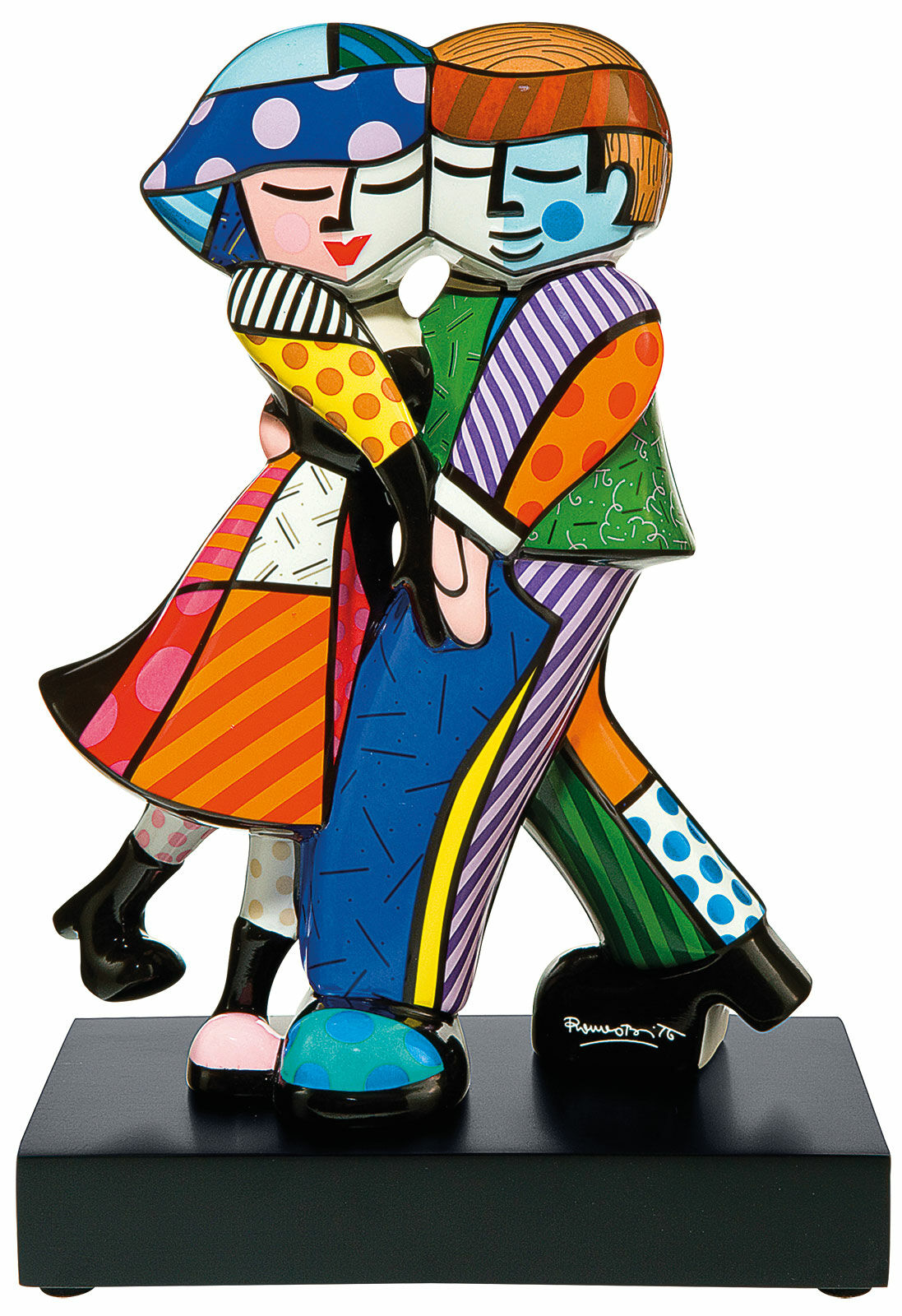 Porcelain sculpture "Cheek to Cheek" (small version) by Romero Britto
