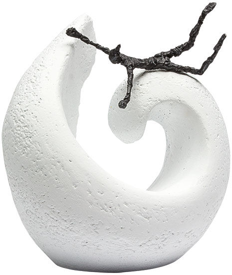 Skulptur "Everything Flows", bronze på støbt sten af Luise Kött-Gärtner