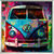 Picture "VW Bulli" (2023), green-coloured framed version