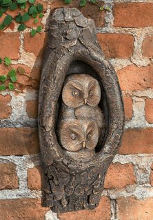 Garden object / wall sculpture "Pair of Owls", bronze
