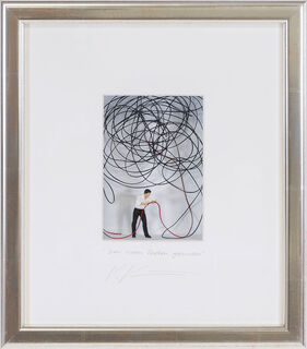 Tableau 3D intitulé « Found the Common Thread », encadré