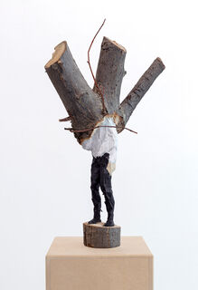 Skulptur "Ohne Titel" (2021), Holz