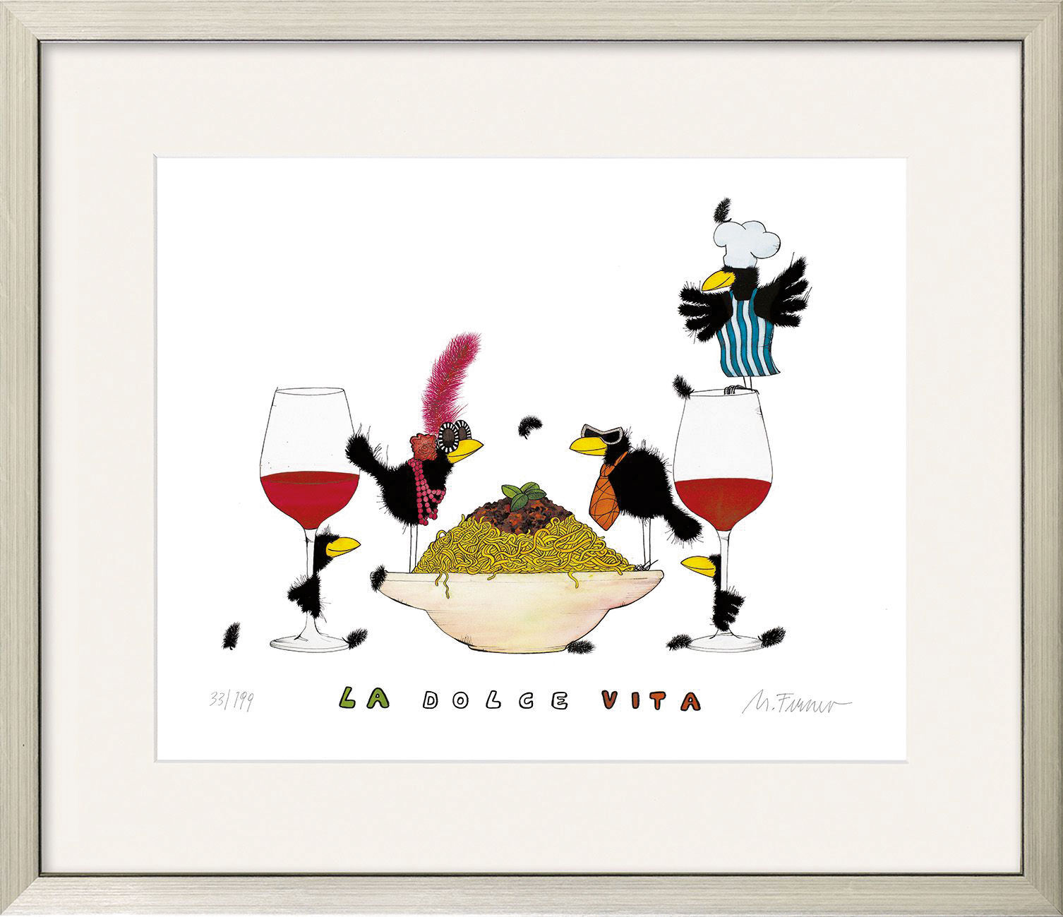 Tableau "La Dolce Vita", encadré de Michael Ferner