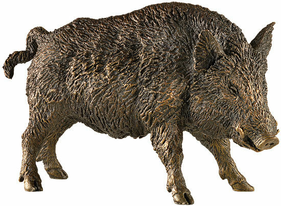 Sculpture "Wild Boar", bonded bronze by Axel Luther