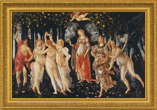 Bild "Frühling (Primavera)" (1477), gerahmt von Sandro Botticelli