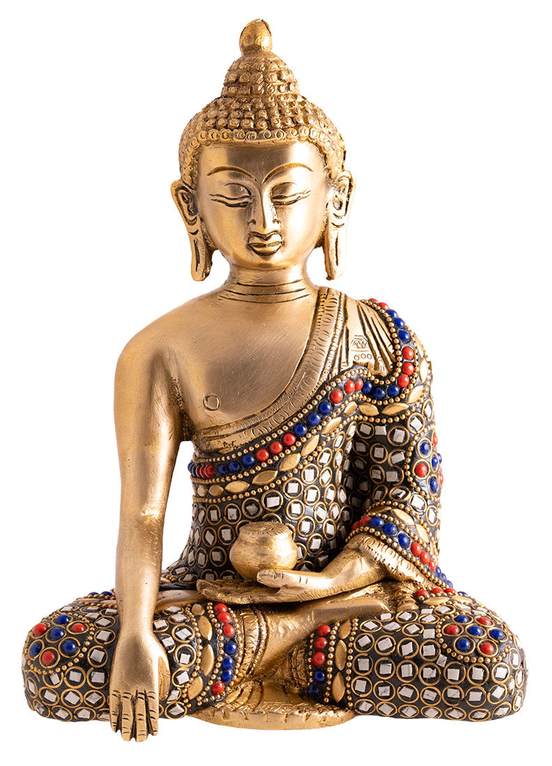 Sculpture en laiton « Bouddha Shakyamuni »