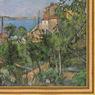 Bild "Das Meer bei L´Estaque" (1876), gerahmt von Paul Cézanne