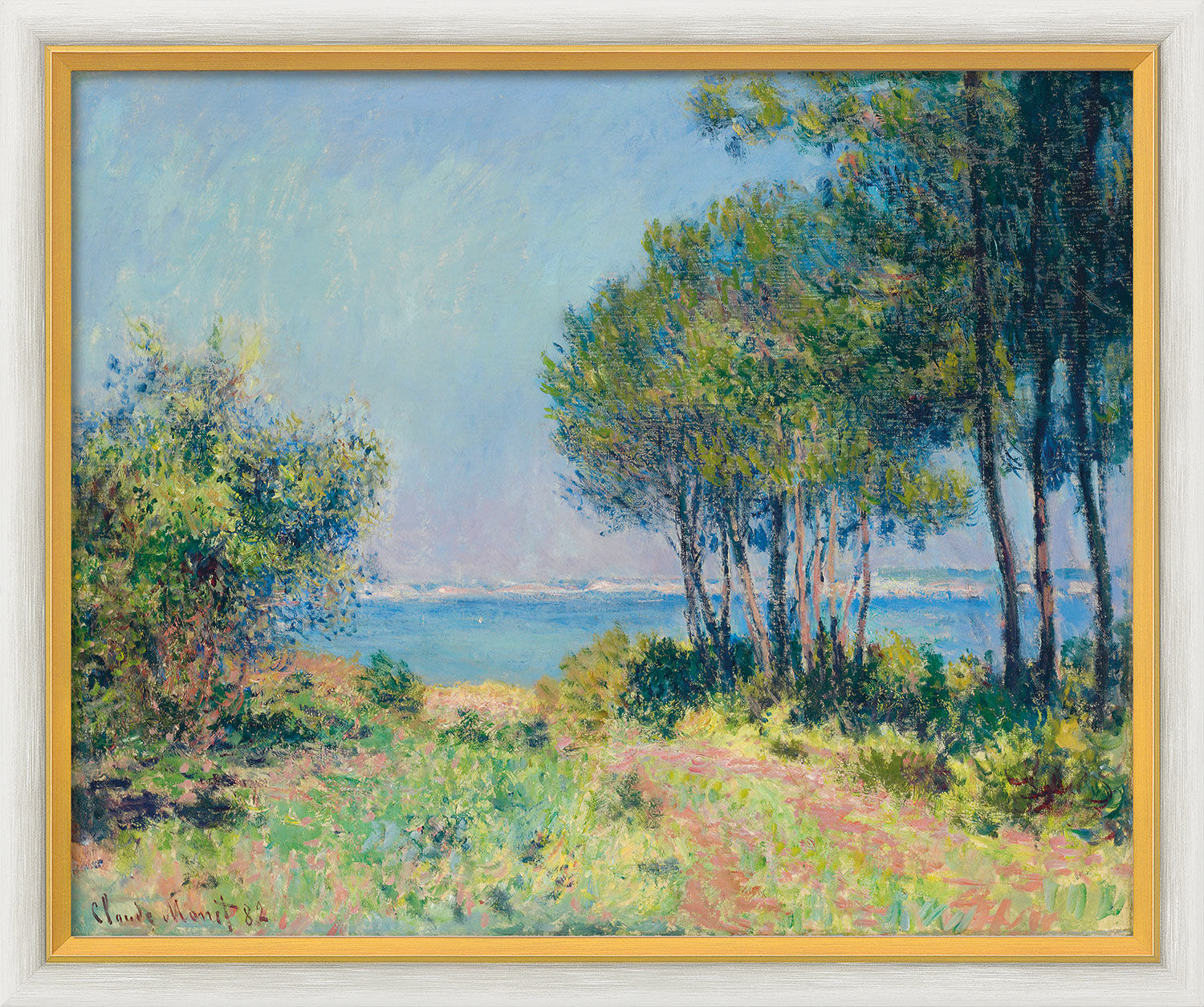 Beeld "De kust bij Varengeville" (1882), ingelijst von Claude Monet