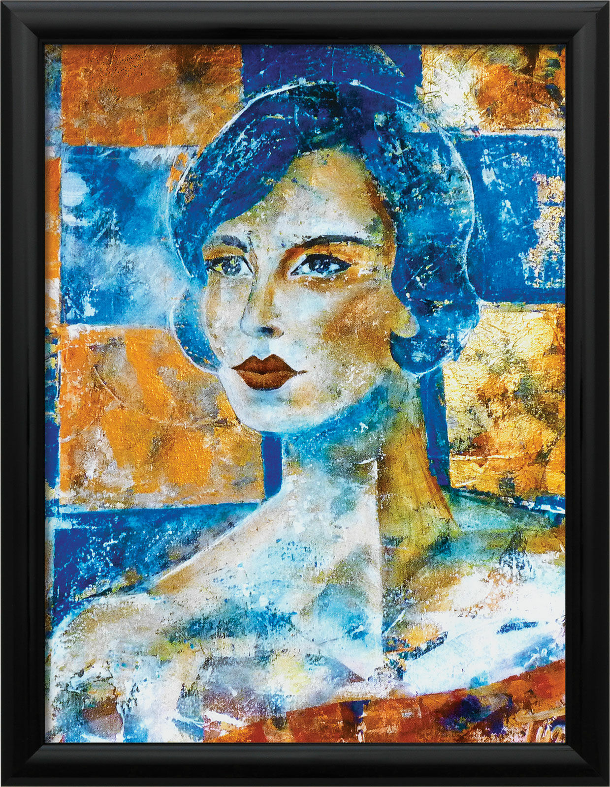 Picture "The 30s - Lady in Turquoise-Gold", framed by Sabine Türk