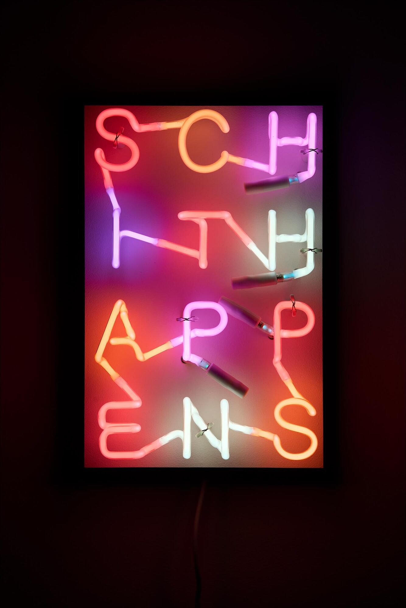 Wall object "SCHITHAPPENS" (2023) by Albert Hien