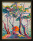 Bild "Jeanne à l'ombrelle, Cavalière" (1905/1906), svart och gyllene inramad version av Henri Manguin