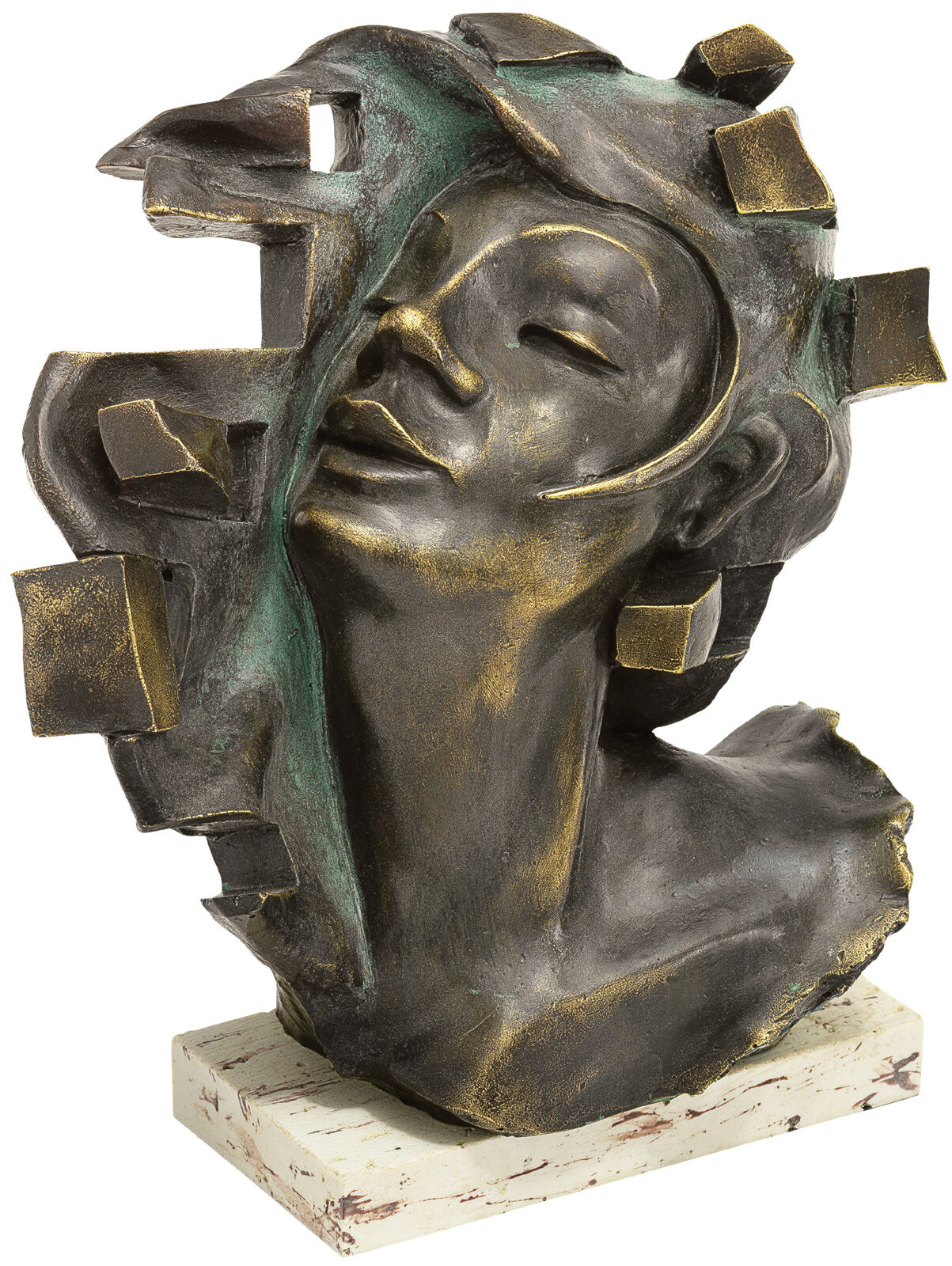 Sculpture "Le Souffle", bronzed artificial marble by Andreas Gomez