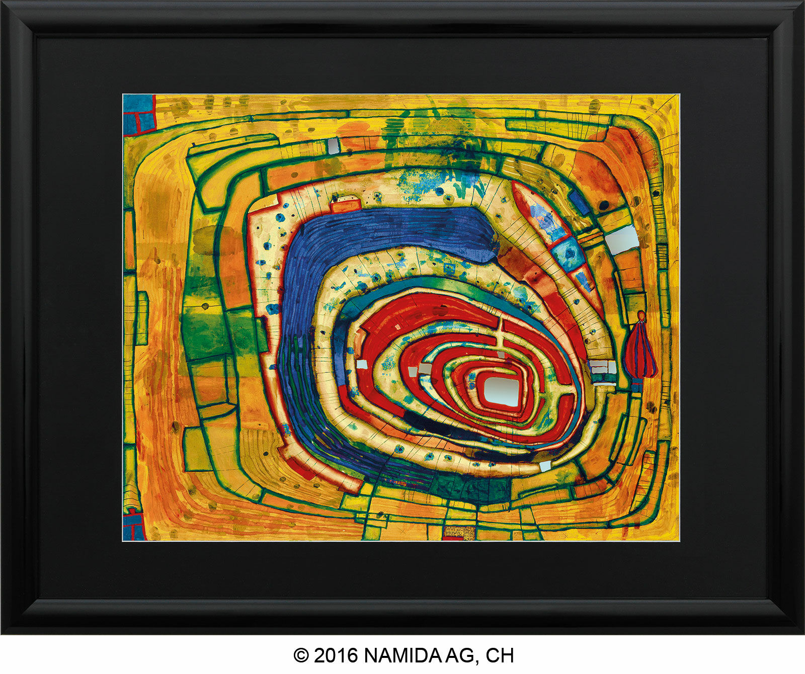 Picture "(836) Island in the Yellow Sea", framed by Friedensreich Hundertwasser