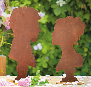Set of 2 garden ornaments / silhouettes "Sissi and Franz"