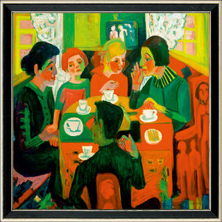 Bild "Kaffeetisch" (1923), gerahmt von Ernst Ludwig Kirchner