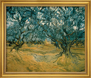 Bild "Olivenbäume" (1889), gerahmt von Vincent van Gogh