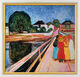 Billede "Piger på en bro" (1902), indrammet af Edvard Munch