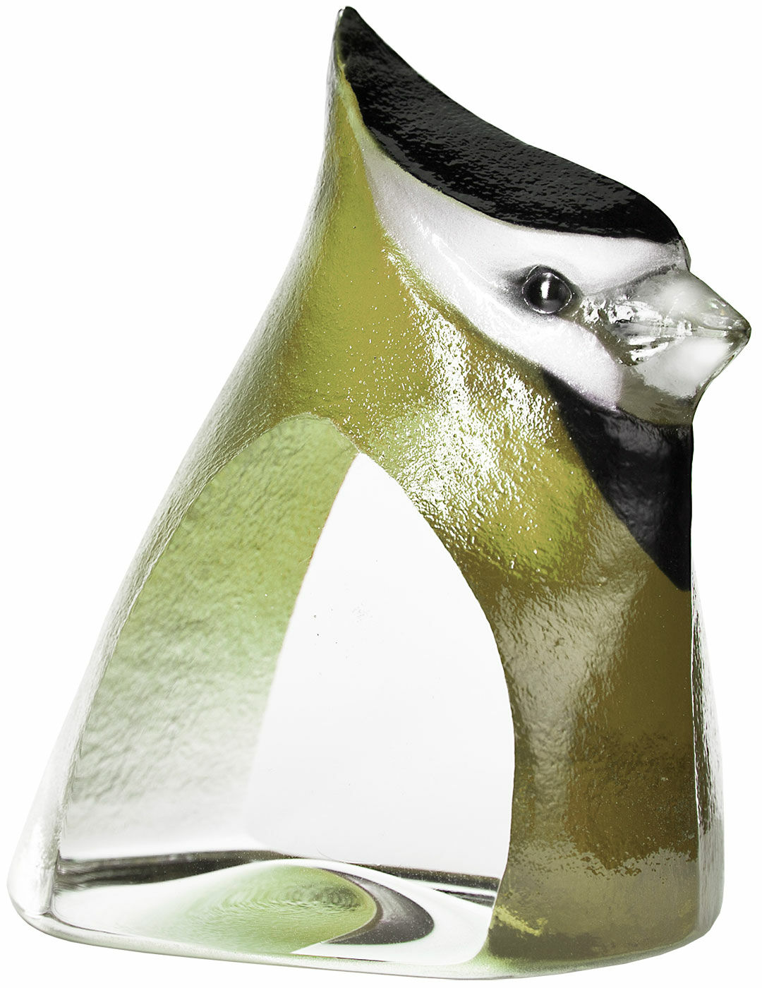 Glass object "Birdie", green version by Mats Jonasson