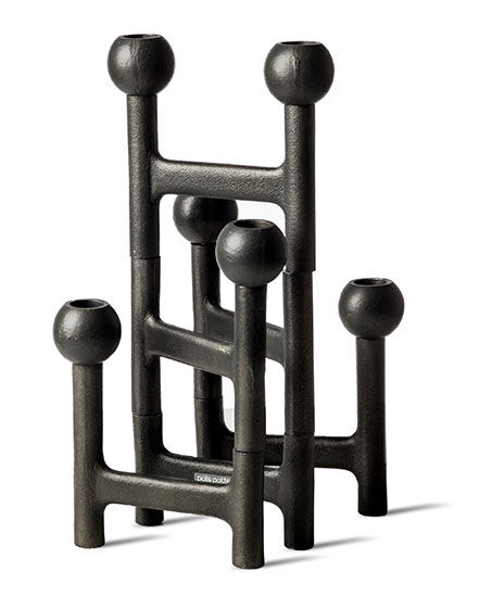 Variable candlestick "Folding Graphite Round" by Pols Potten