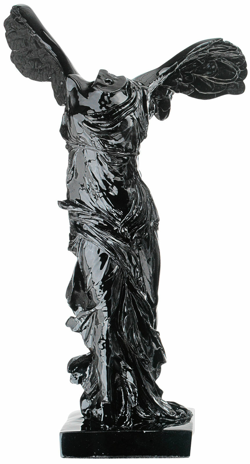 Sculptuur "Nike van Samothrace", zwart gegoten