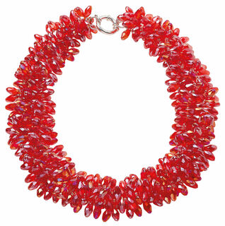 Kristallglas-Collier "Sparkling Red"