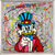 Obraz "Trudno być bogatym" (2023), wersja w pomarańczowej ramce
