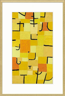 Picture "Signs in Yellow" (1937), framed by Paul Klee