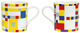 Zestaw 2 kubków z motywami artysty "Boogie Woogie", porcelana autorstwa Piet Mondrian
