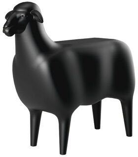 Designhocker / Beistelltisch "The Sheep" in Lebensgröße (In- und Outdoor), schwarze Version