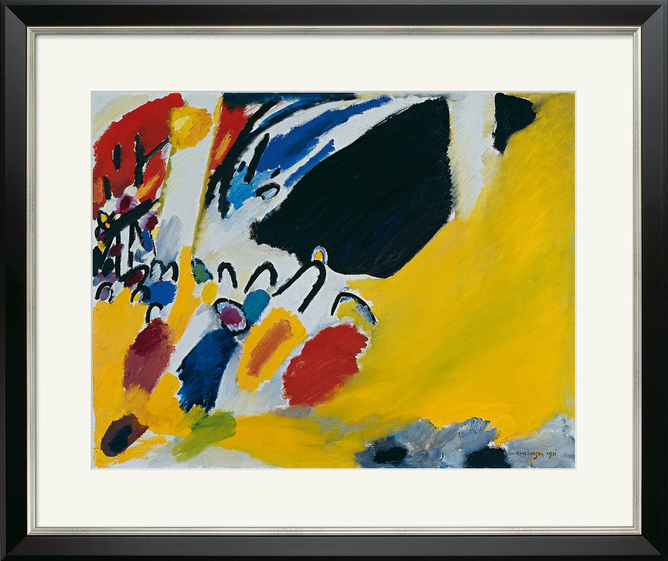 Bild "Impressionen III (Konzert)" (1911), gerahmt von Wassily Kandinsky