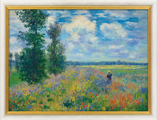 Bild "Les Coquelicots (environs de Argenteuil) - Mohnfeld bei Argenteuil", gerahmt von Claude Monet