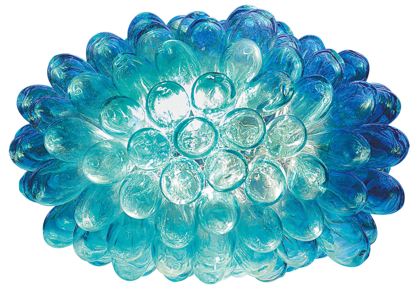 Kamerobject / Lamp "Blauwe Druiven" van gerecycled glas