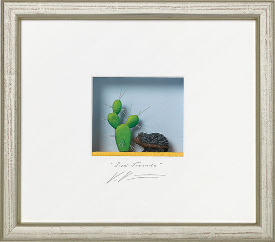 3D-bild "Två vänner", inramad av Volker Kühn