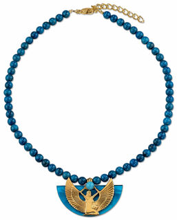 Collier "Isisschwinge" mit blauen Lapislazuli-Perlen