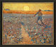 Quadro "Seminatore con sole al tramonto" (1888), incorniciato di Vincent van Gogh